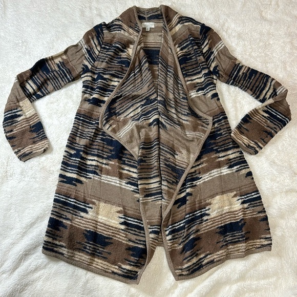 Lucky Brand Navy Blue, Tan, Cream Cardigan‎ - Picture 7 of 7